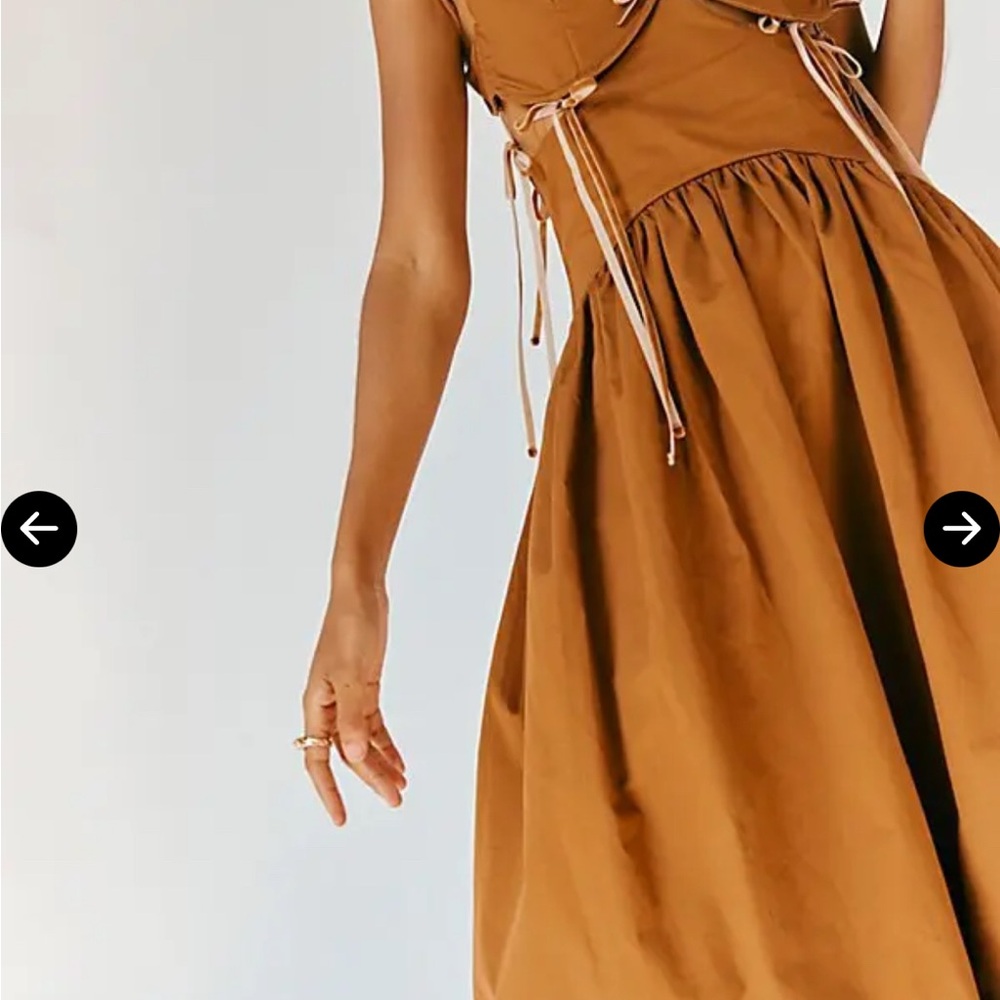 Free People Aliña Liu Pearl Bow Mini Dress Sz. XL - Picture 8 of 9